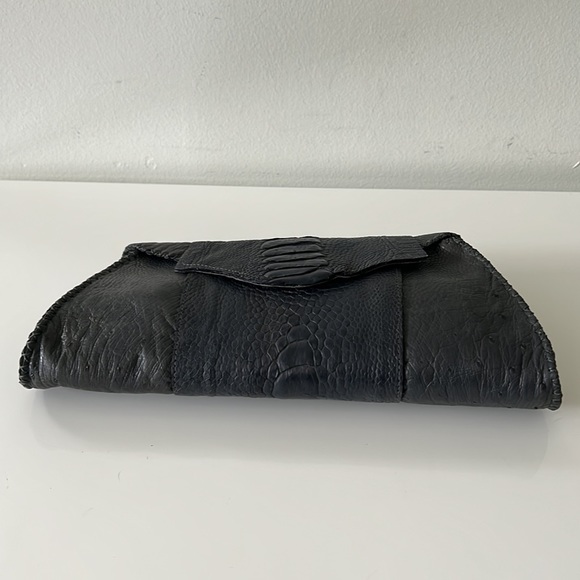 DEBORAH BARNET Ostrich Small Envelope Clutch Bag Handbag - Picture 5 of 9